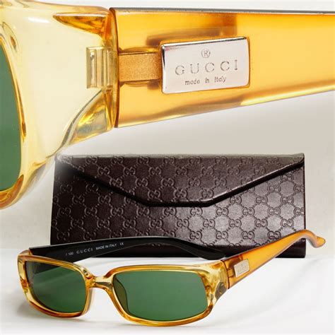 gucci gg 2455/s|Gucci Sunglasses 1999 Vintage Brown Honey Rectangle GG .